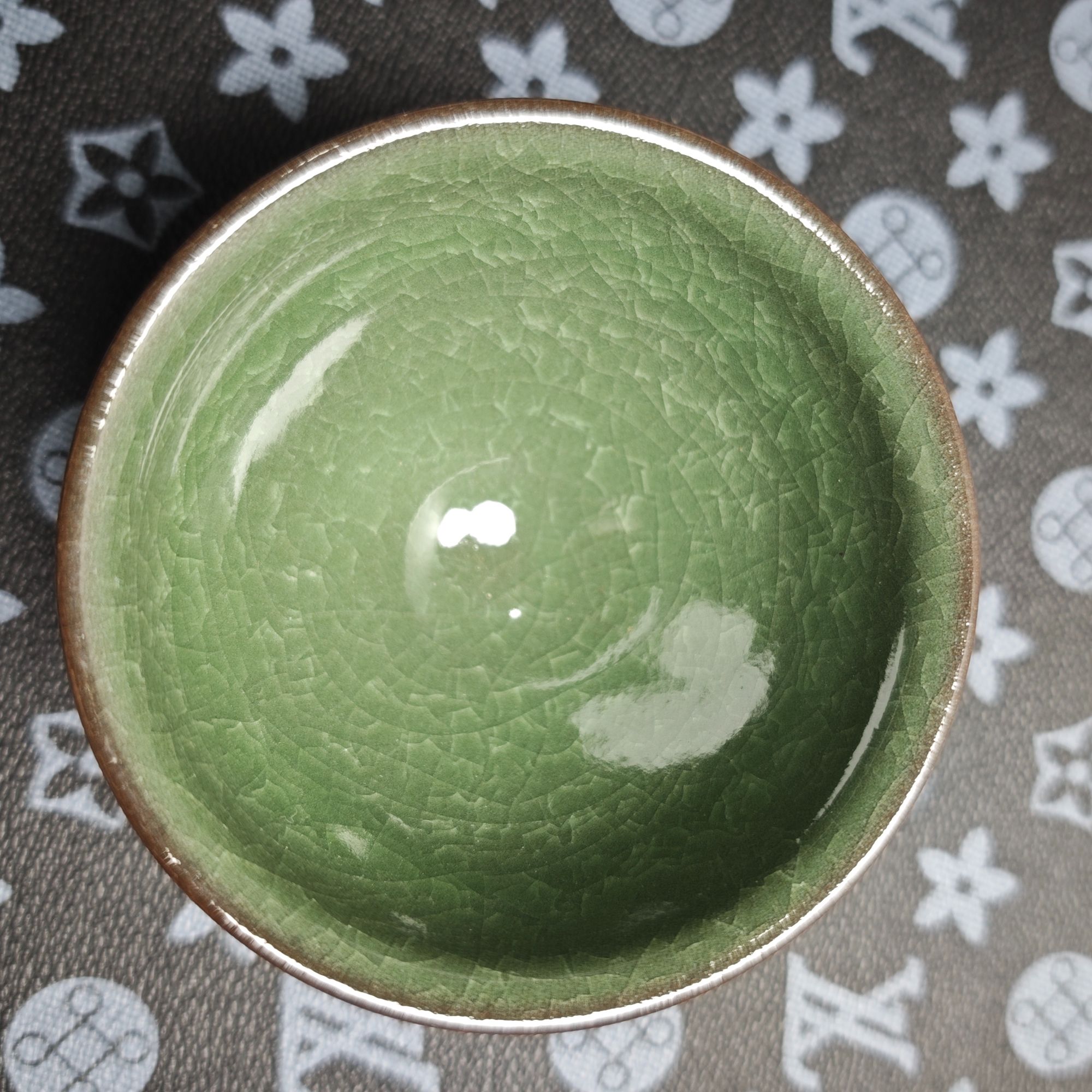 绿冰裂主人杯遇水化冰茶道器具茶具