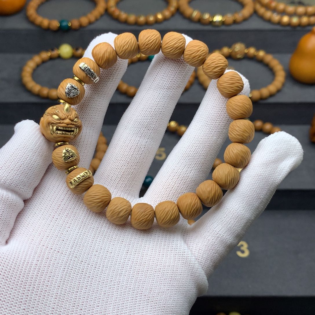 猴头核桃手串云锦 全品 尺寸10.7