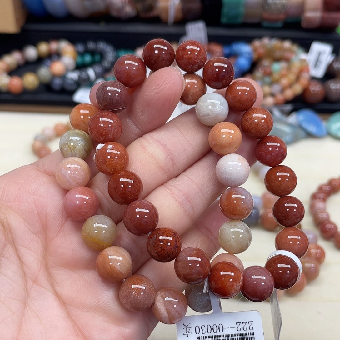 硅化珊瑚（珊瑚玉）手串未镶嵌亭*子974