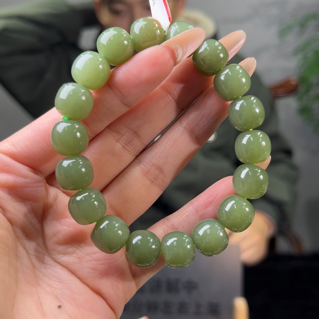 和田玉未镶嵌手链纯天然和田玉新疆且若羌青黄口卡12