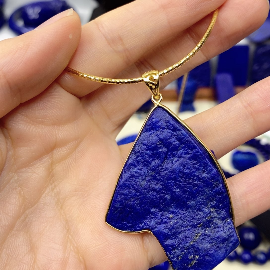 青金石颈饰银S925镀金镶嵌?****儿