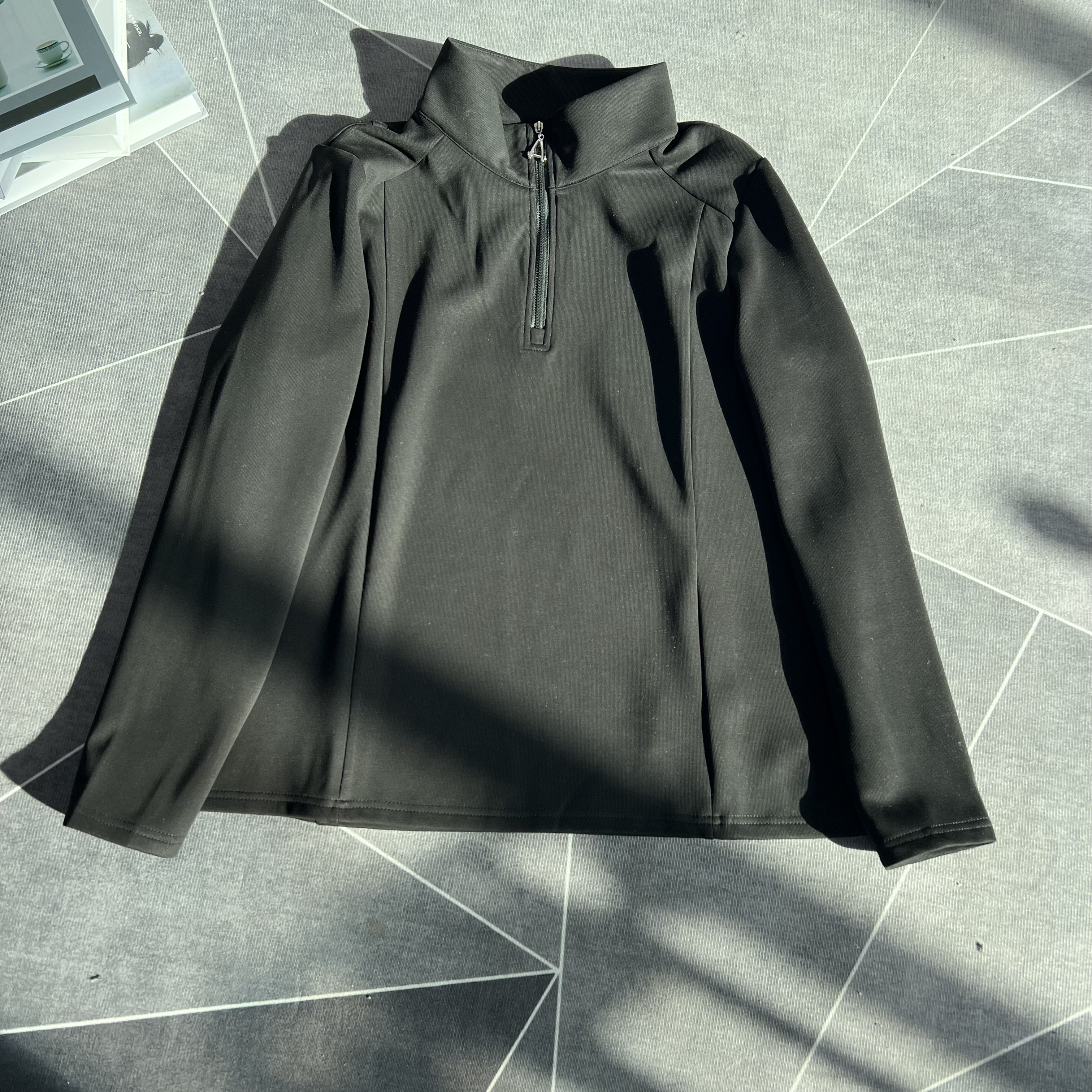 【米莱奇】立领拉链极简风大码T恤打底小衫-5959