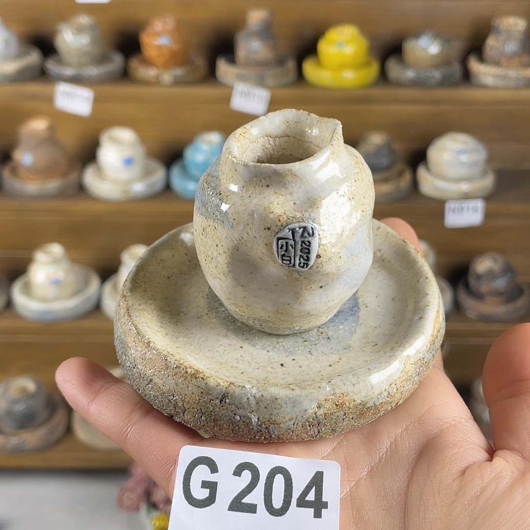 坛子姐花盆  小白孤品 新品匣钵土一套 内口2.5百搭