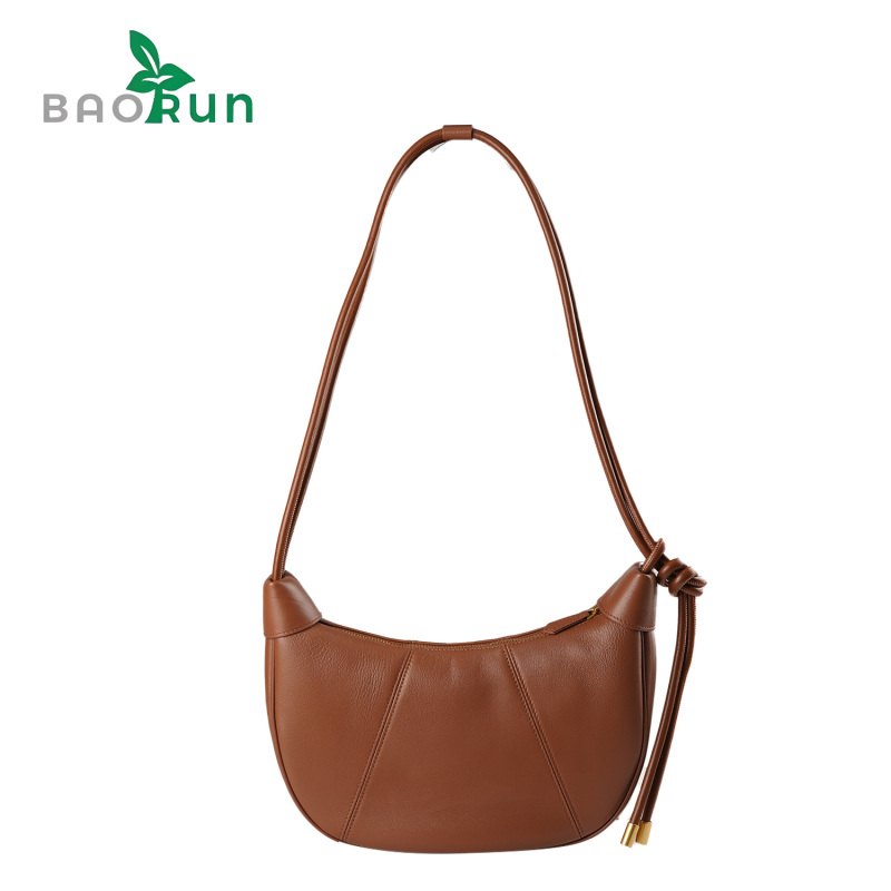 【结扣腋下包】时尚慵懒真皮牛角包