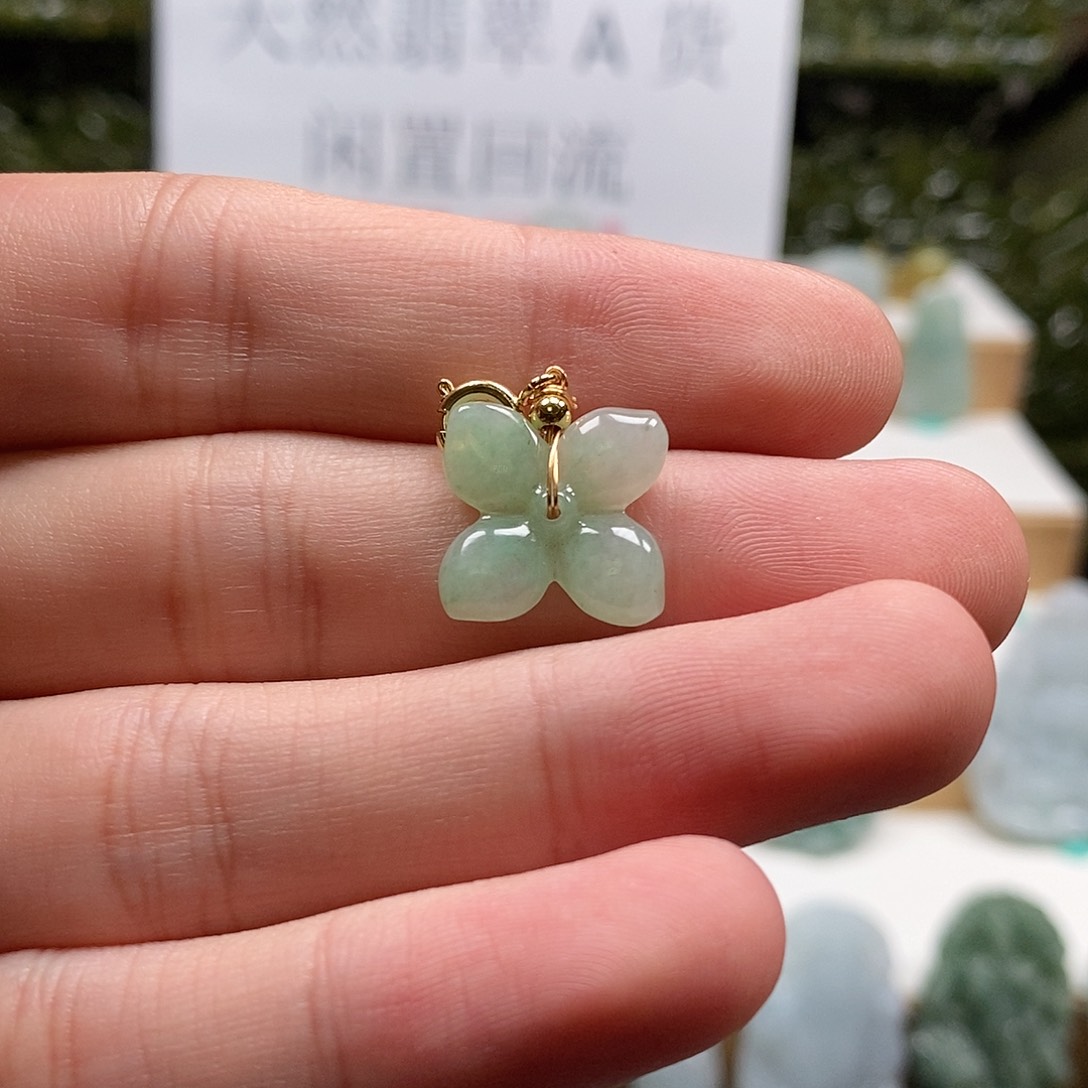 翡翠颈饰未镶嵌123四叶草