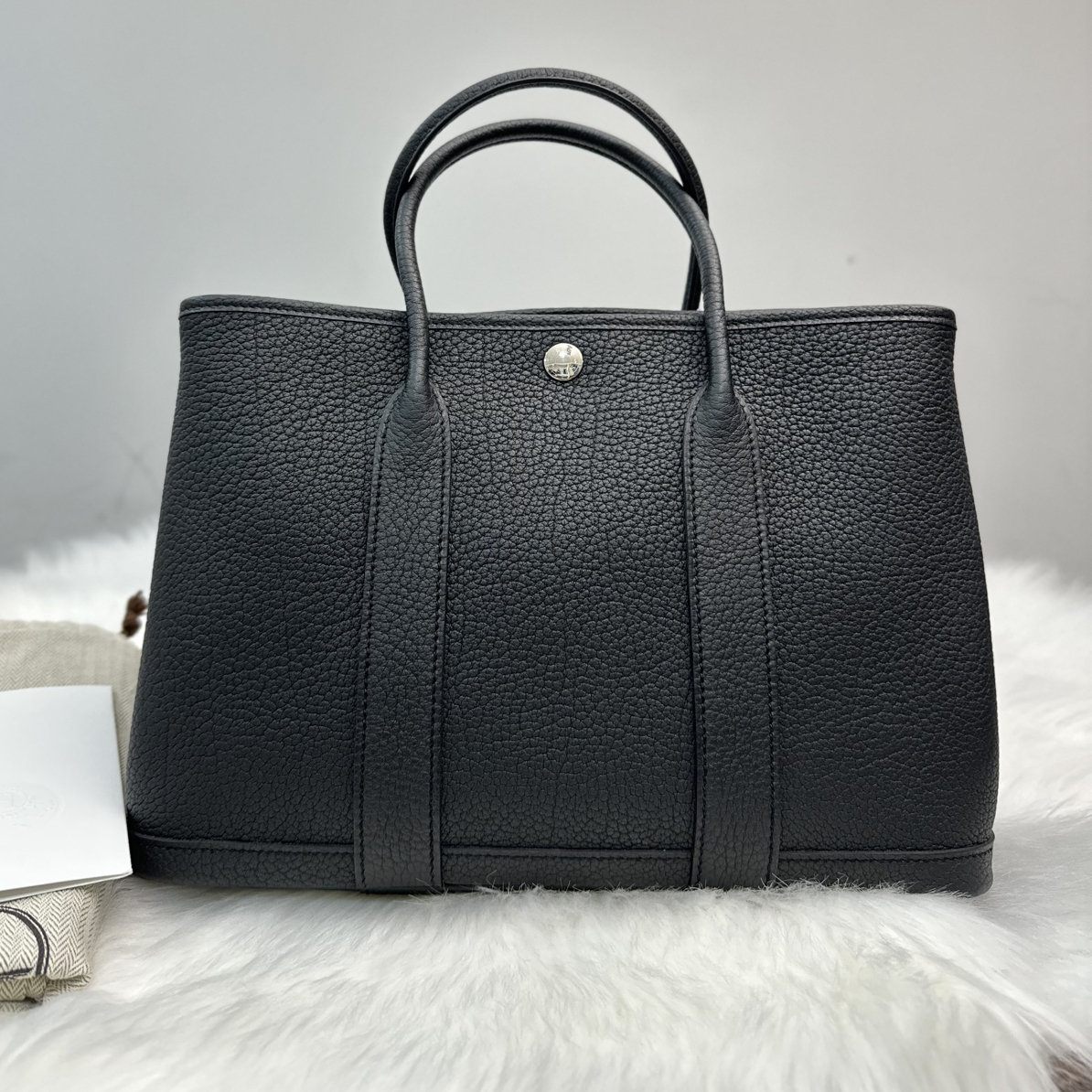 99新 Hermes/爱马仕 花园黑银30B刻 US591214