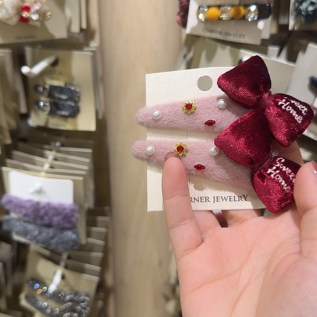 布艺非金属粉色三角拜拜