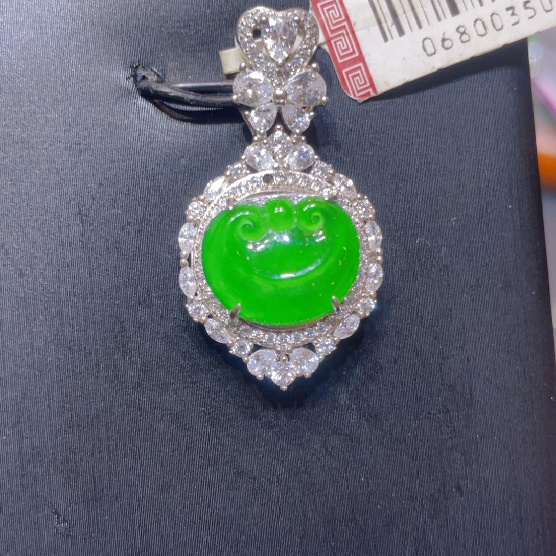 翡翠银S925镶嵌颈饰