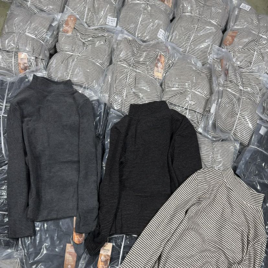 25938 （冬日条纹） 含羊毛加厚糯叽叽宽松条纹打底衫