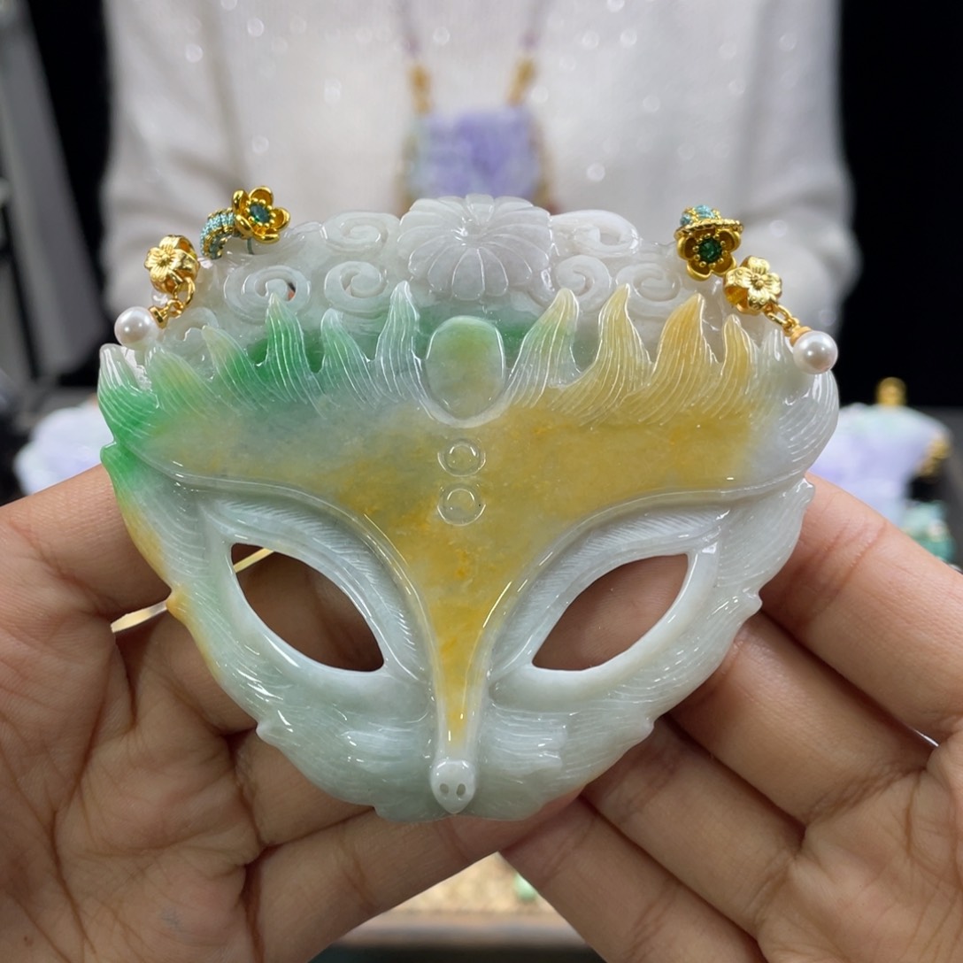 翡翠颈饰未镶嵌代编织