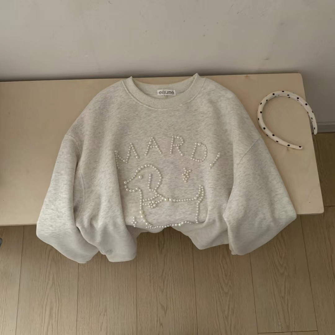 韩系加绒款加绒加厚款圆领卫衣