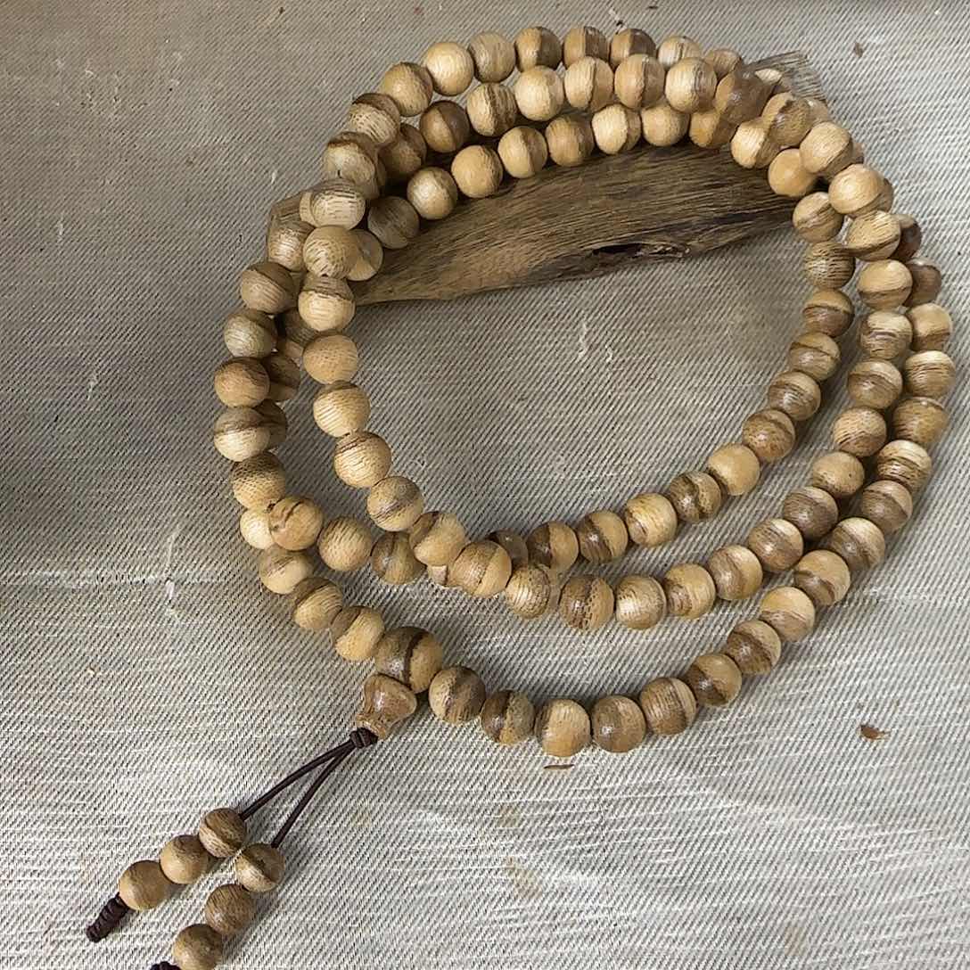 沉香沉香碎屑勾丝➕正区达拉干08圆珠多圈收藏级108颗