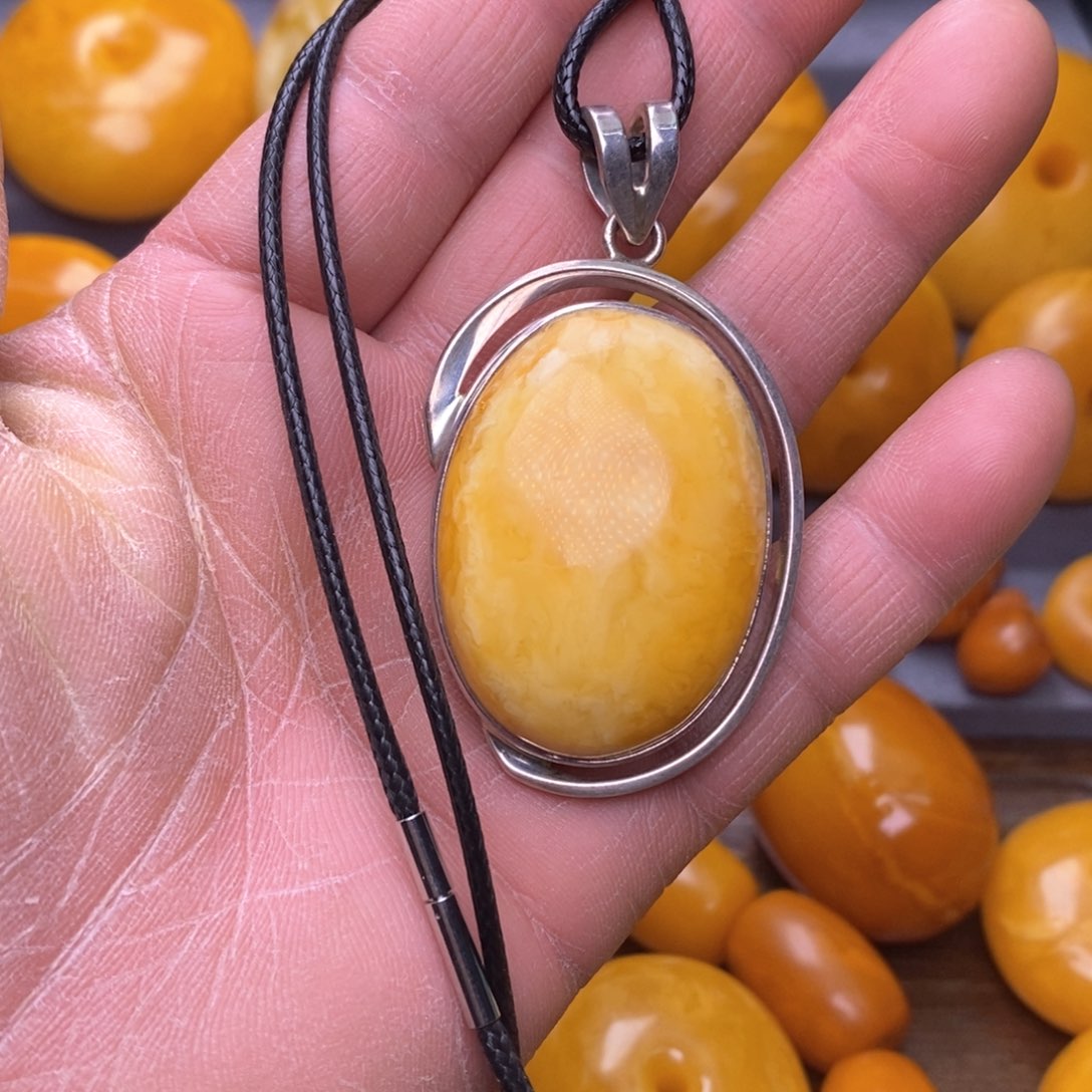 蜜蜡珠宝奇石足银镶嵌