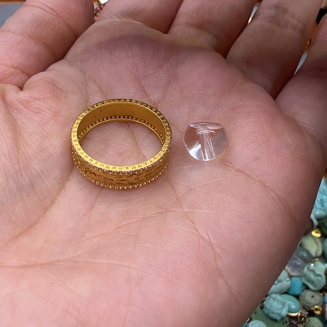 随***安水晶18K金镶嵌珠宝半成品配件定制
