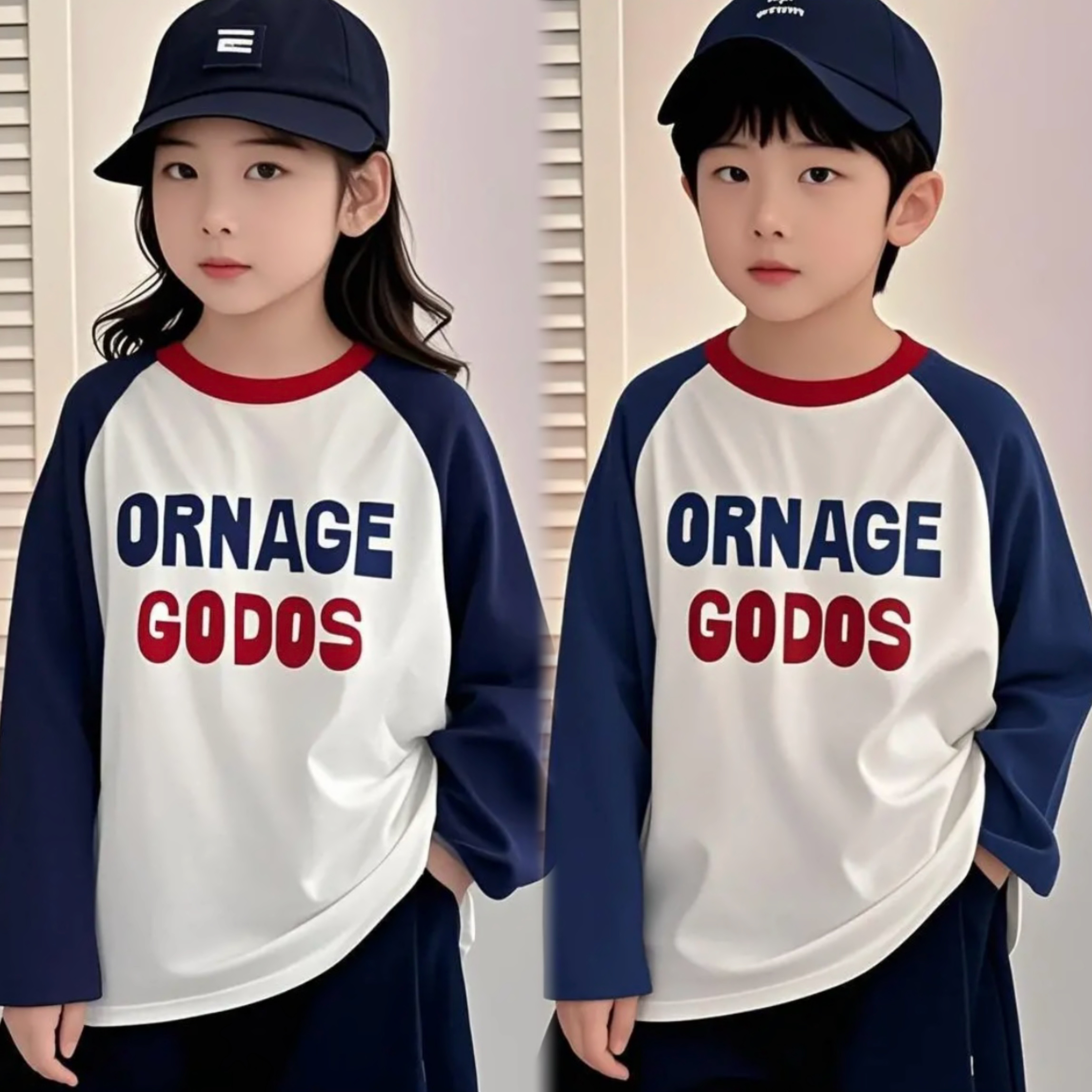 【欧若风】儿童纯棉长袖T恤男女童打底撞色拼接洋气中大童百搭上