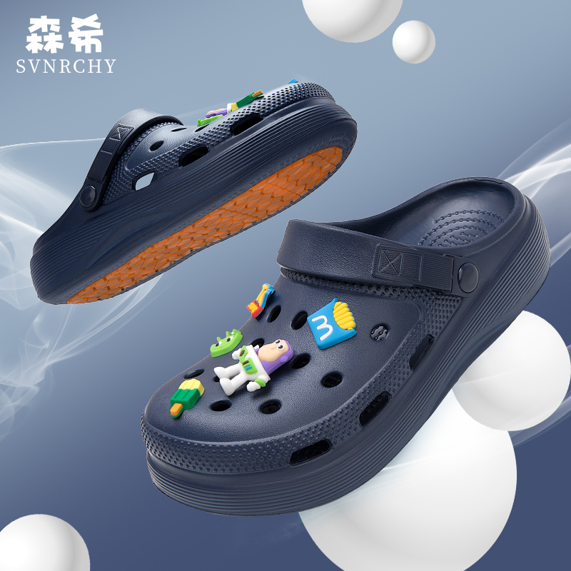 开车洞洞鞋男夏季2025新款防臭防滑沙滩拖鞋司机专用包头凉鞋外穿