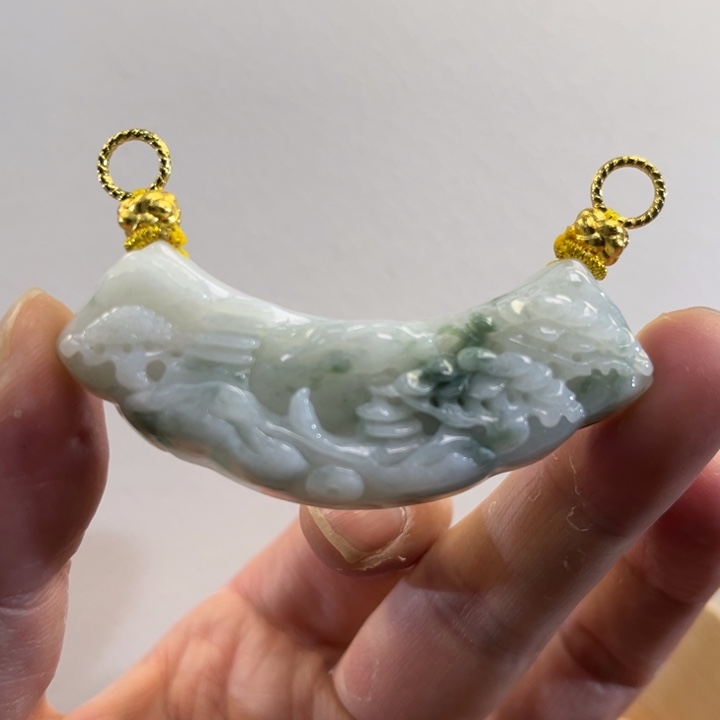 翡翠吊坠(赠链)未镶嵌代编织