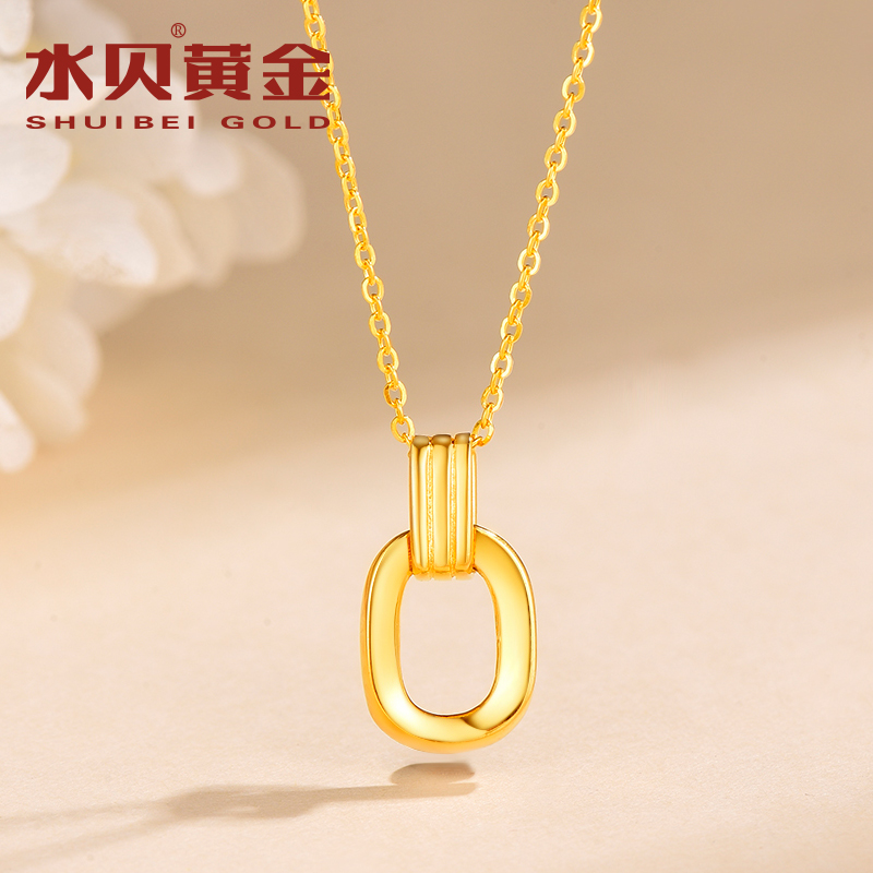 【水贝黄金】黄金双环套链环环相扣SHTL