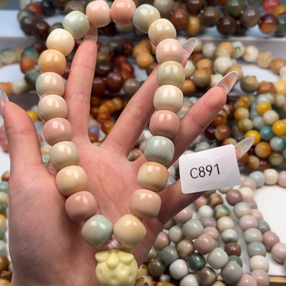 菩提根/象牙果手串a****莉通货c891桶珠手持15mm