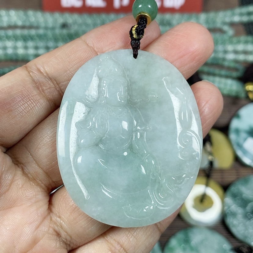 【闪购商品】翡翠颈饰未镶嵌玉吊坠翡翠玉虞美人