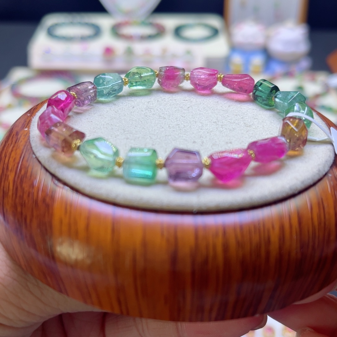 碧玺手链未镶嵌彩虹原石