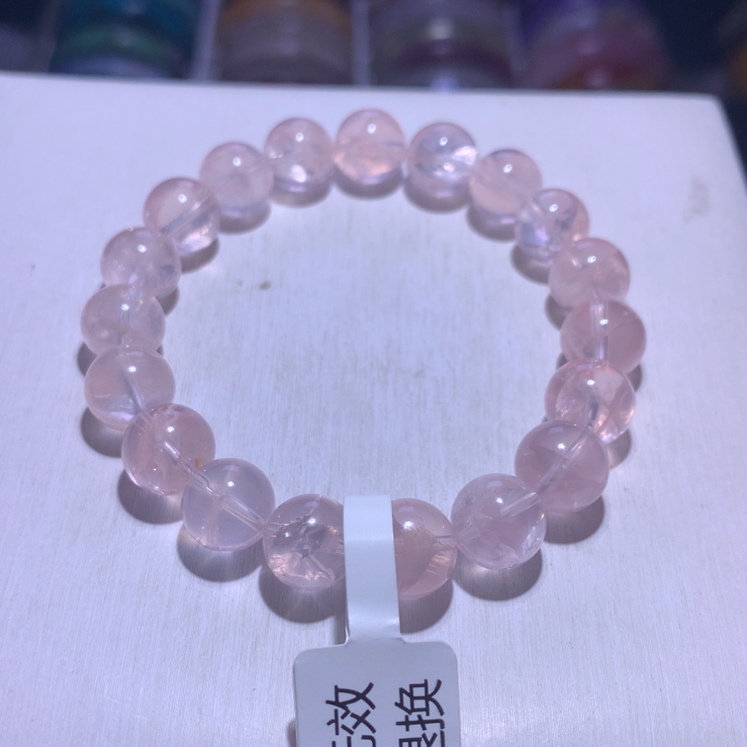 手链银S925镶嵌水晶粉啊赛10.6m