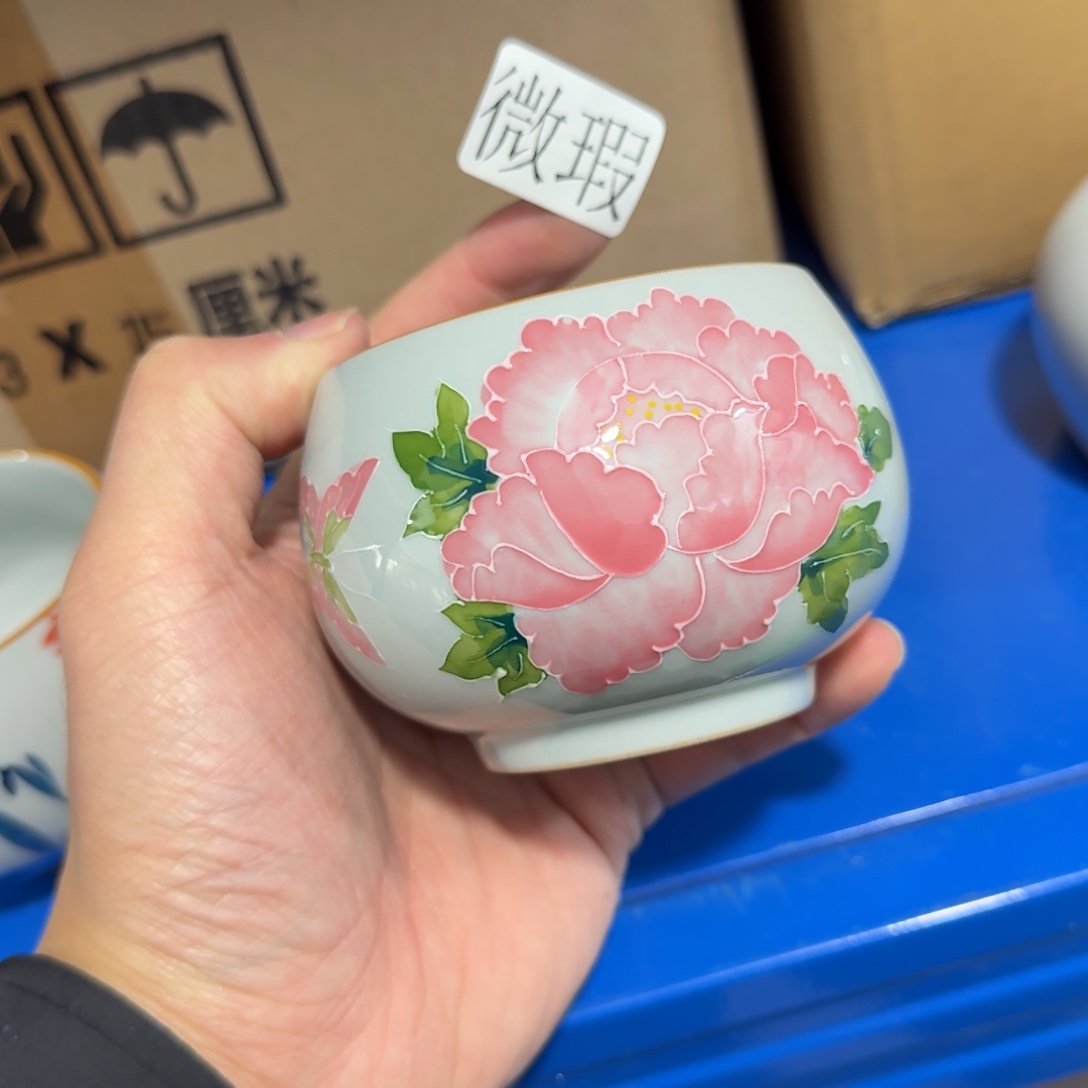 釉下手绘茶具微瑕