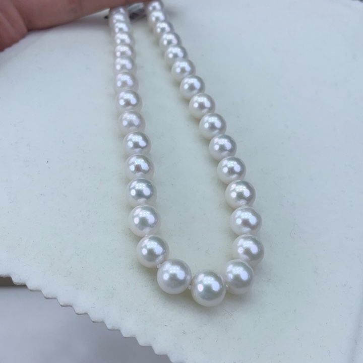 淡水珍珠颈饰银S925镶嵌卡10炫彩高品