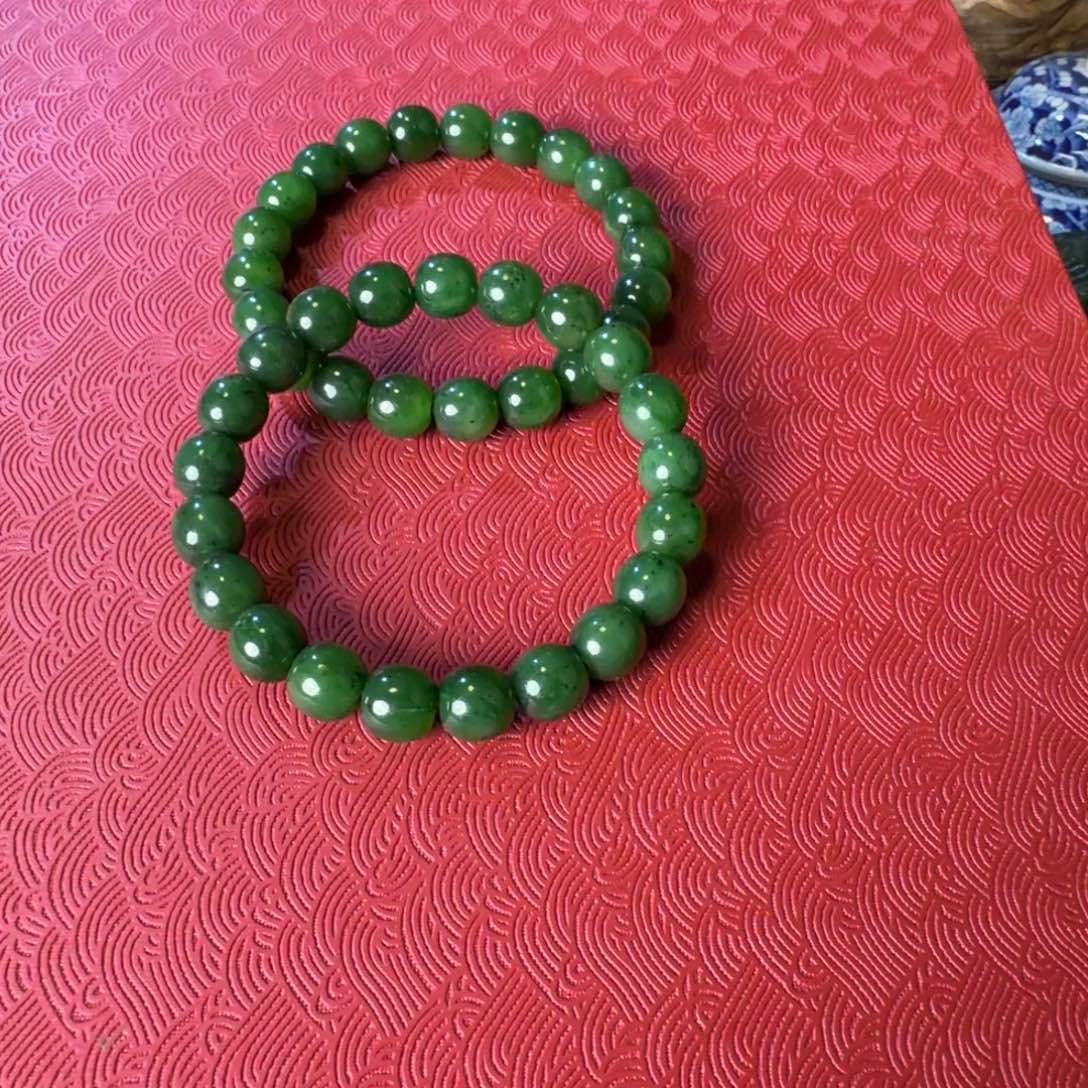 常***静和田玉（碧玉）未镶嵌手链