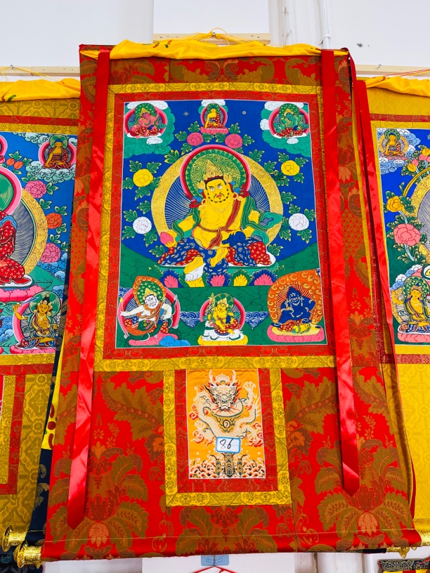 热贡精品唐卡黄财神手绘86