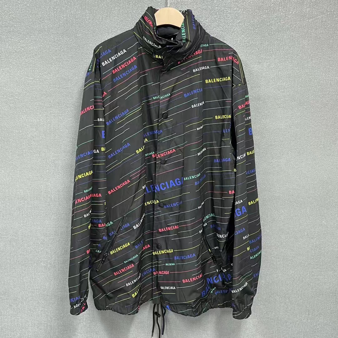 99新 Balenciaga/巴黎世家 彩色满印弹幕冲锋衣/99新/无尺码标
