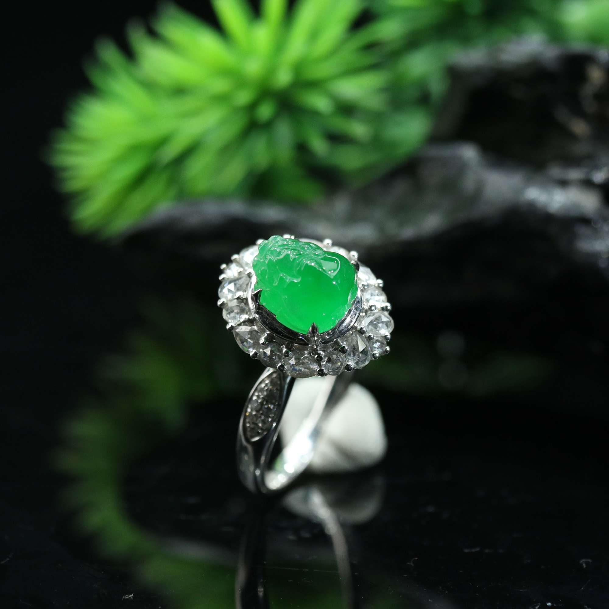 41天然缅甸翡翠A货18k戒指/600168/北京中保拍卖