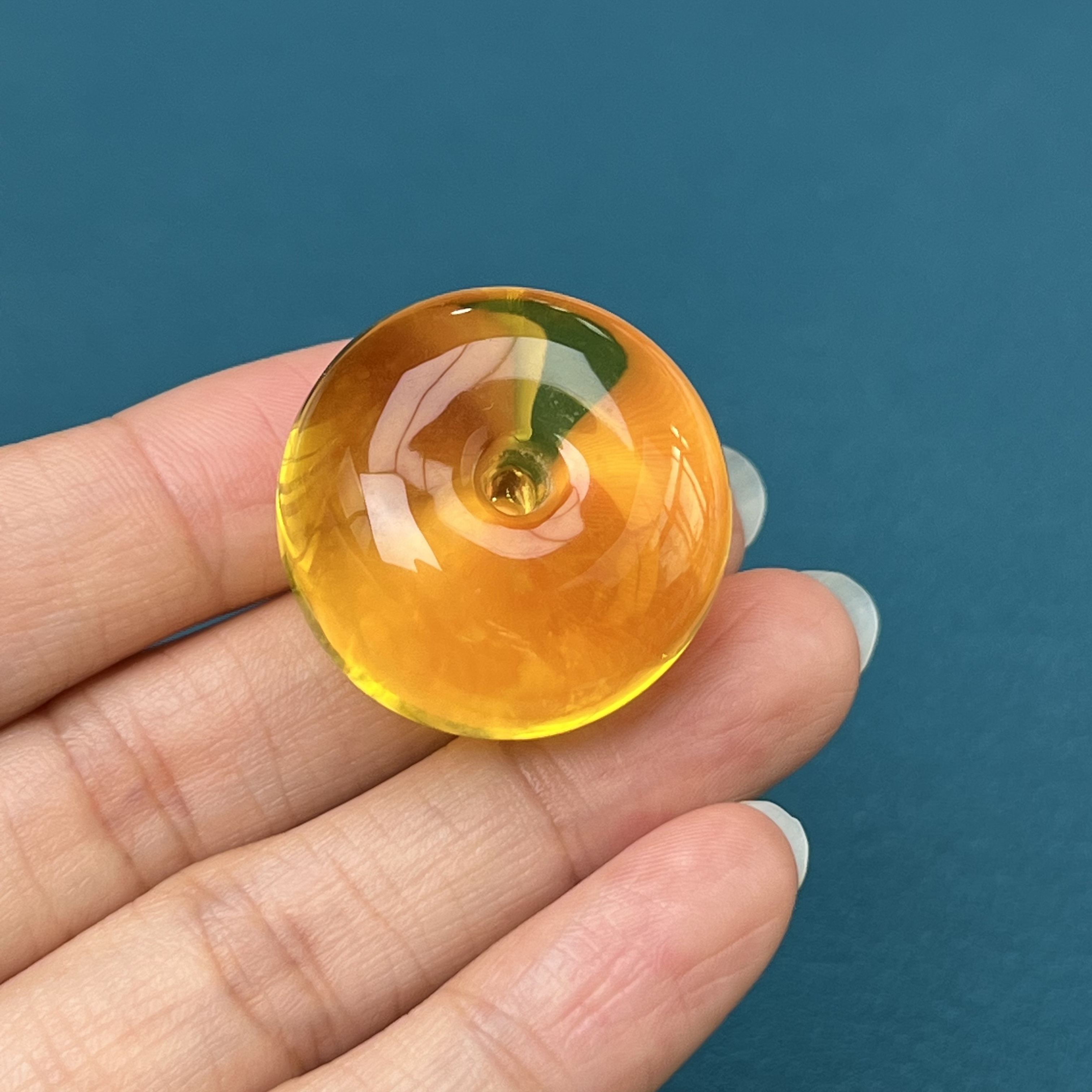 Y5136天然原矿蜜蜡 金绞蜜平安扣 28*16mm抖音基地质检发货