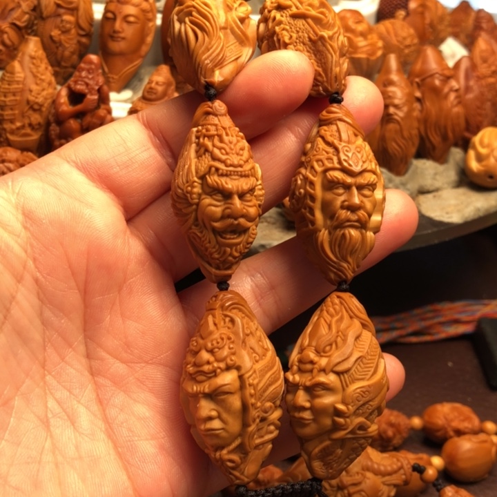 天***书吊坠橄榄核 橄榄核雕刻的手串