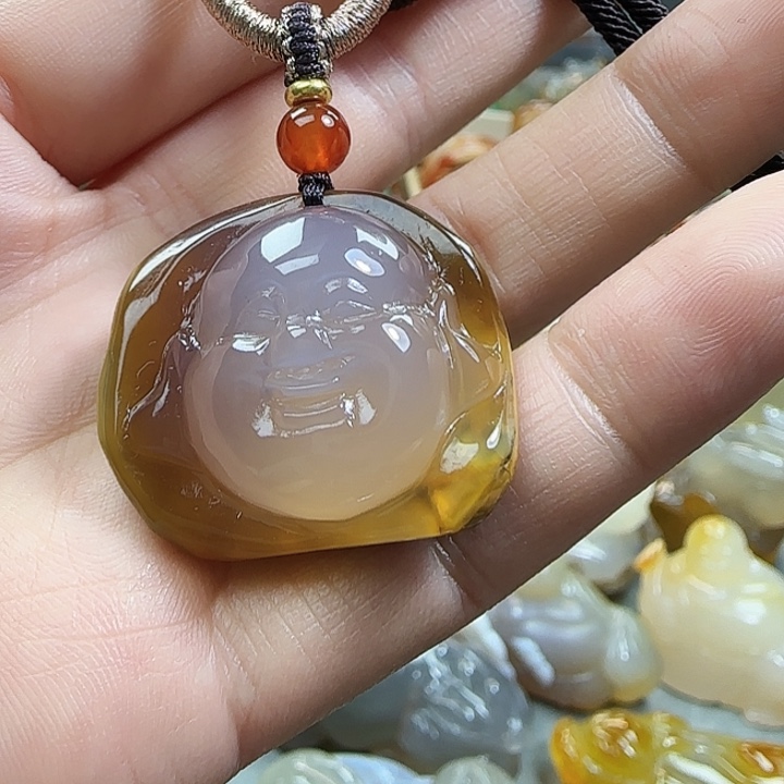 玛瑙/玉髓合金吊坠