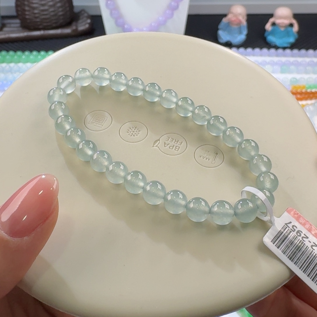 翡翠手链未镶嵌晴钢单圈6.4mm