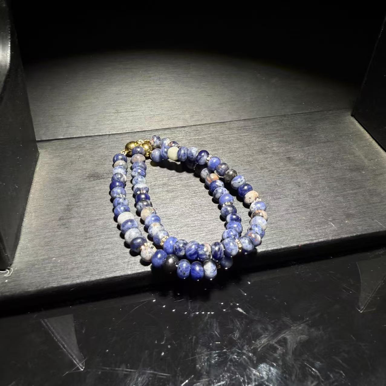 【皇后甄选】星际蓝算盘手链项链套装