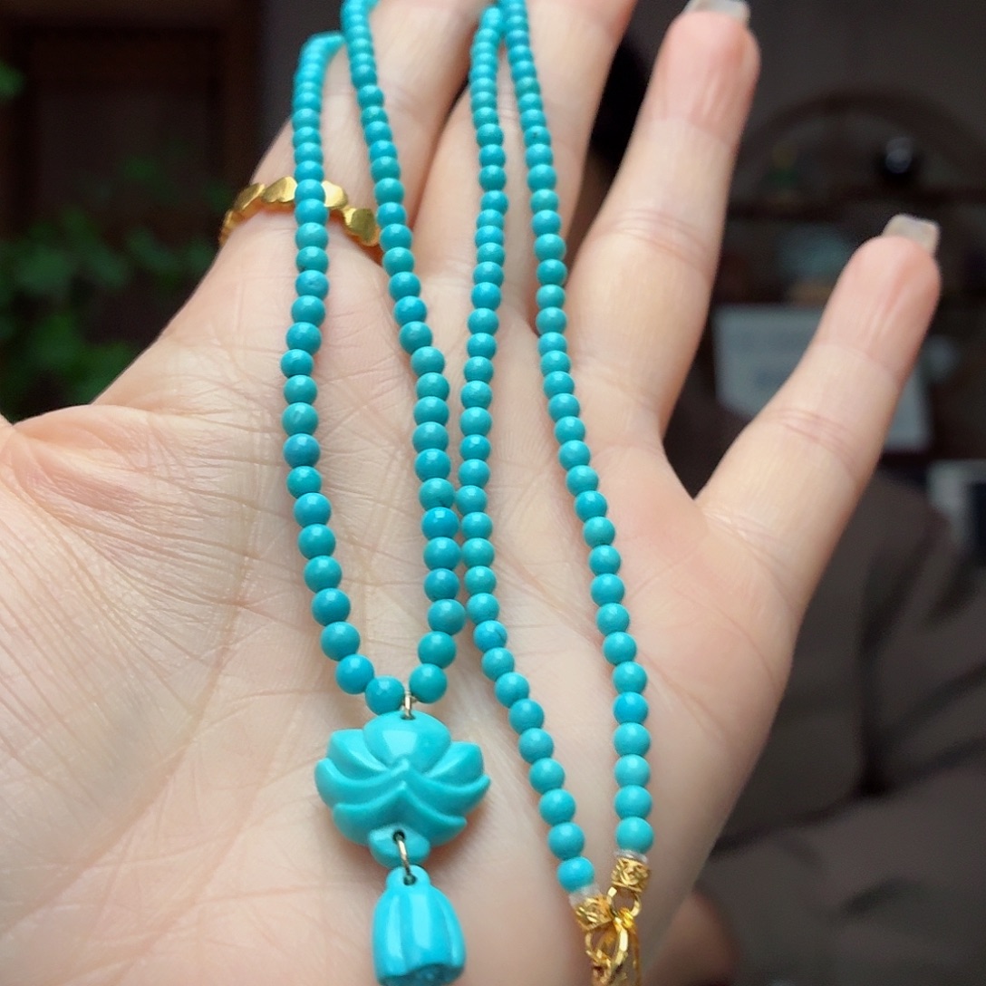 绿松石18K金镶嵌珠宝奇石