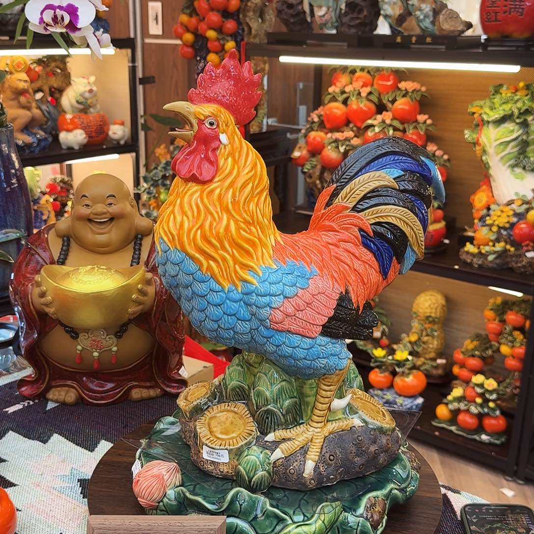 陶瓷45高度公鸡大吉大利