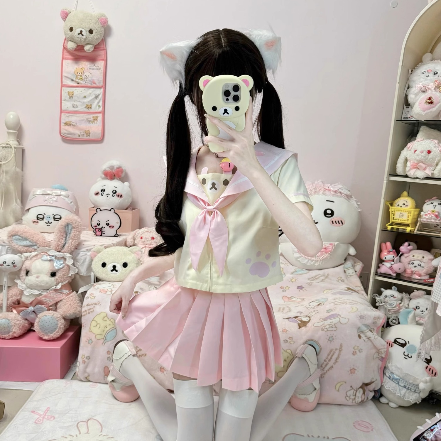 原创款「轻轻熊」米粉系列 |萌系jk百褶裙套装水手服软妹轻松熊少萝