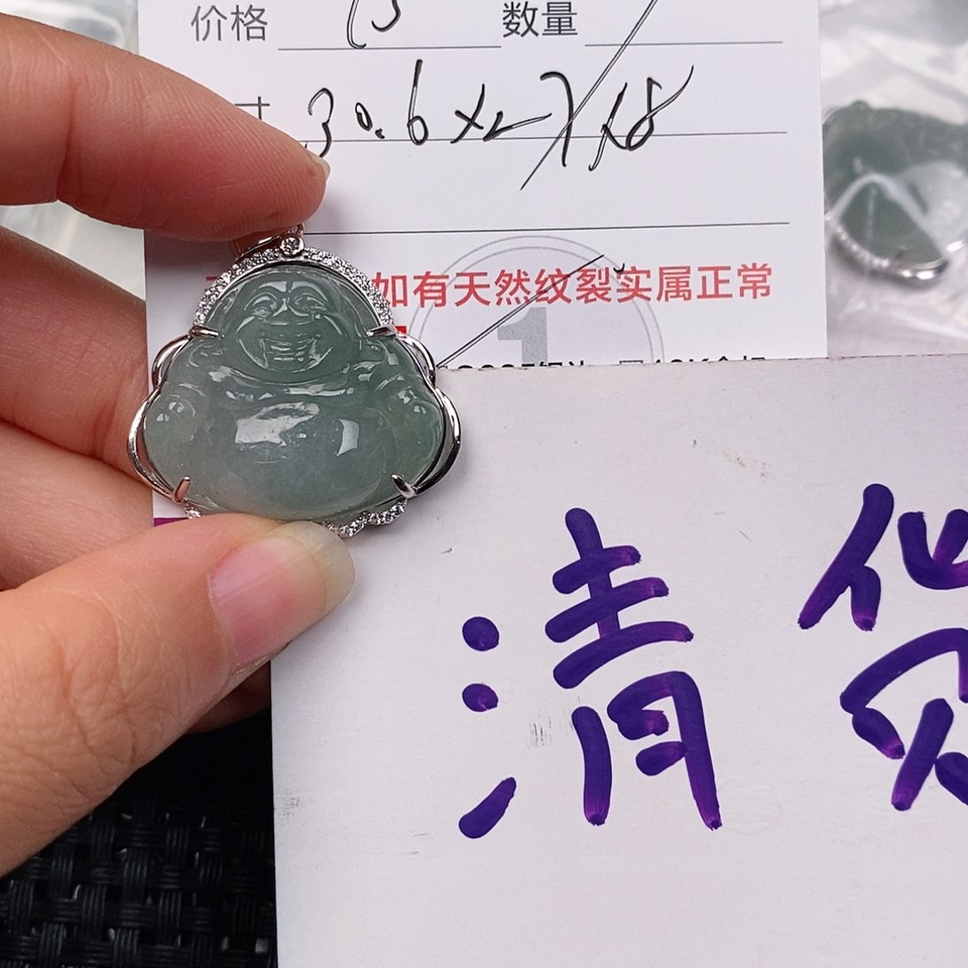 颈饰银S925镶嵌翡翠