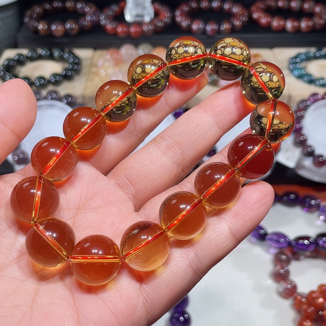 未镶嵌水晶手串黄水晶手链，晶体