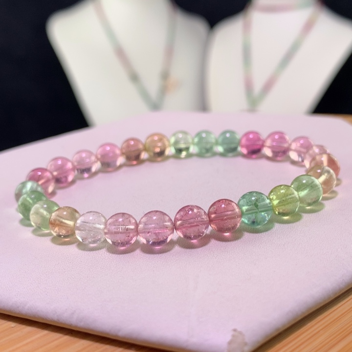 双色碧玺手链未镶嵌