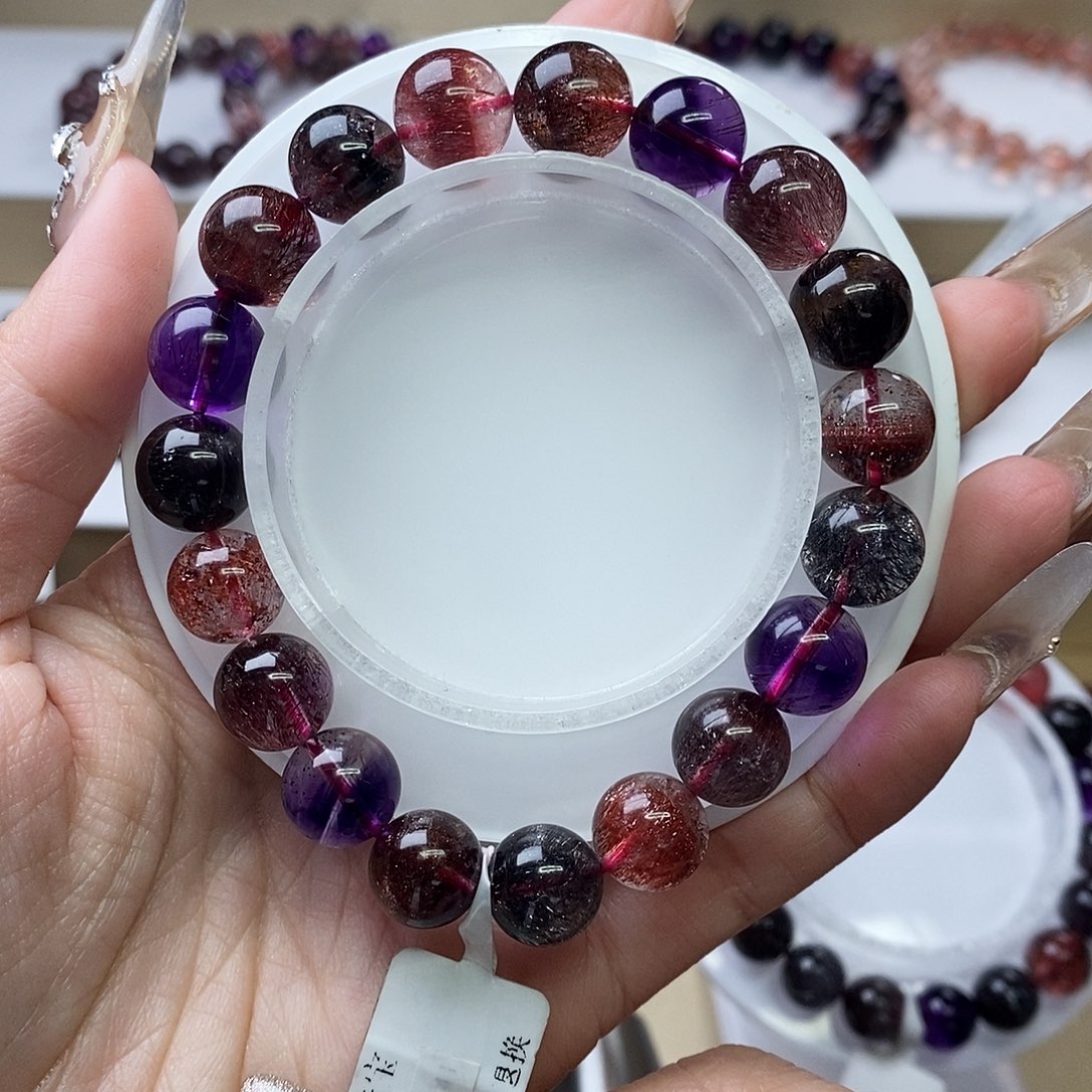 水晶手链未镶嵌黑加仑超七10m+