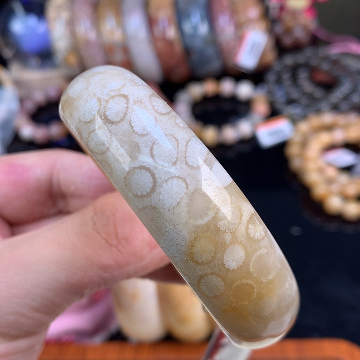 【闪购商品】颈饰未镶嵌硅化珊瑚（珊瑚玉）38号57.5圈豹纹