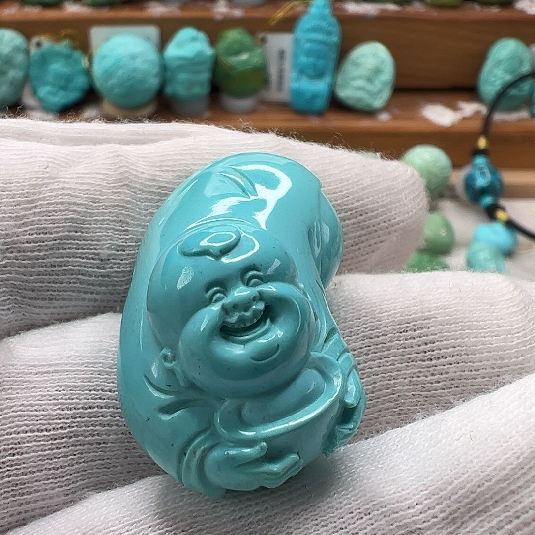 绿松石招财童子 未镶嵌