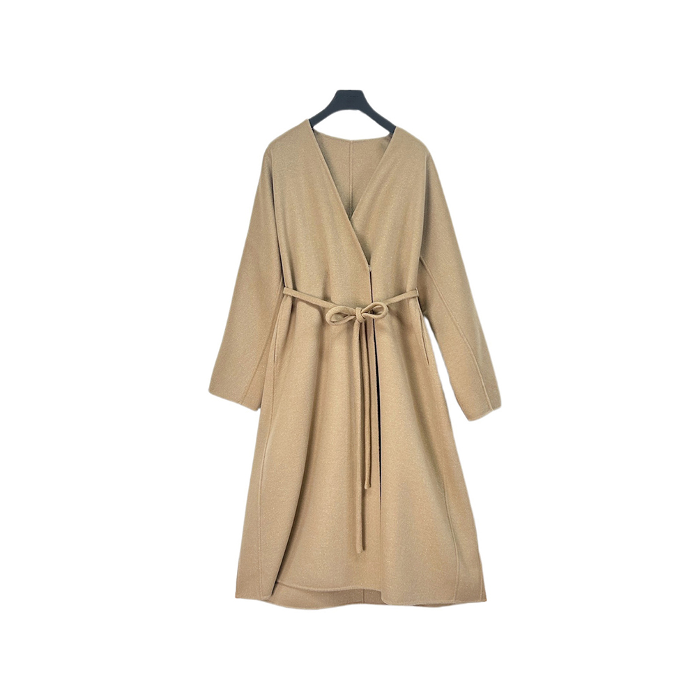 圣迪奥厚款法式女长款慵懒显瘦毛呢冬季长外套S254Z2501