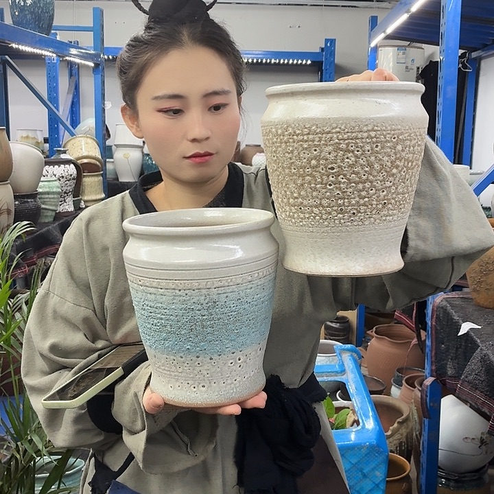 18×21 -粗陶花盆有孔-买买买