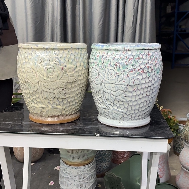 19×22 -粗陶花盆有孔买买买