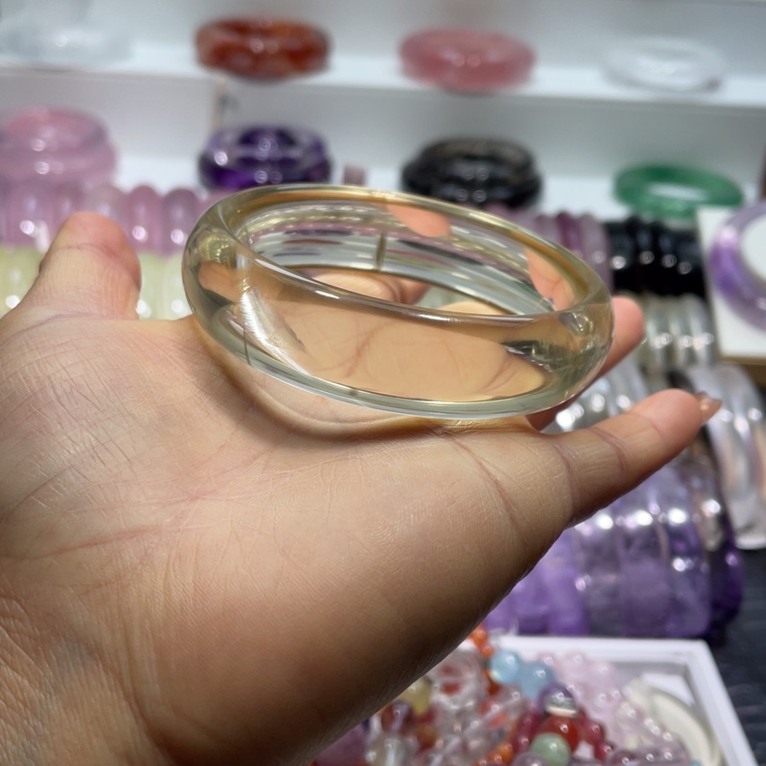 水晶手镯58.8圈口14号未镶嵌